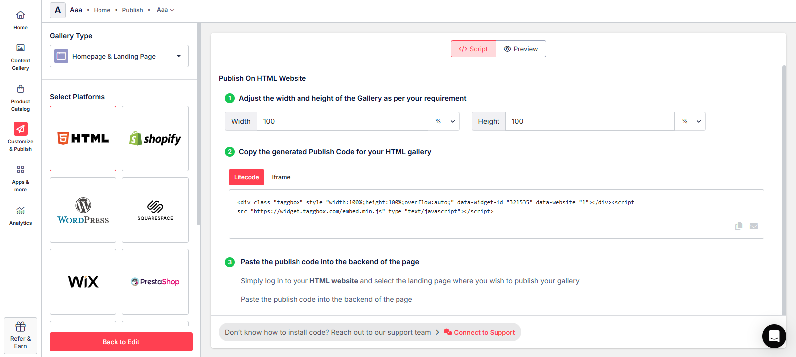add instagram feed to godaddy website