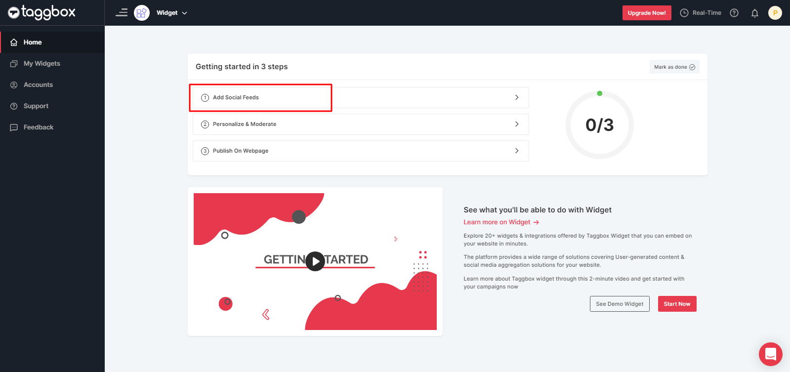 Add Social Feeds On Taggbox Widget