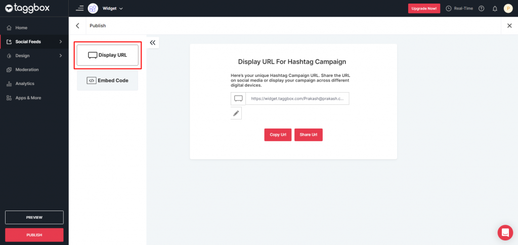 Display URL Hashtag Campaign