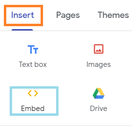 select the embed code