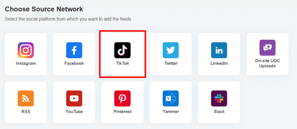 tiktok as source feed