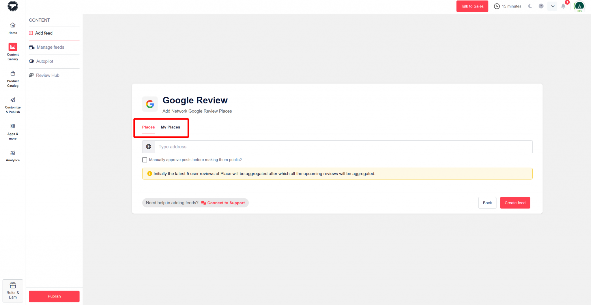 Add Google review on website