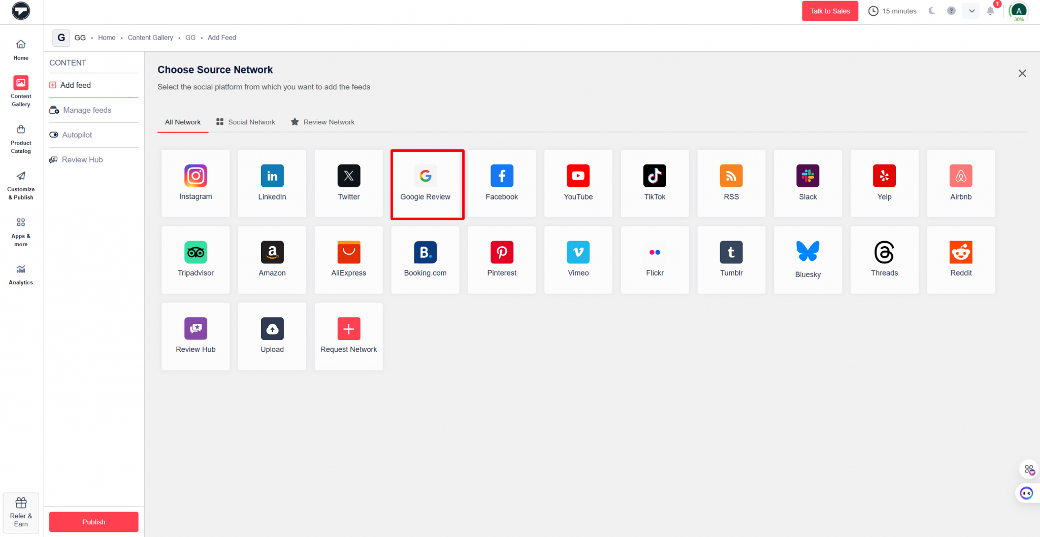 Google Review widget set up