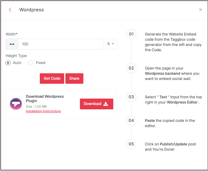 Choose Height for WordPress