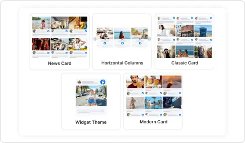 Thèmes et mises en page de widgets Facebook pour la conception de sites Web 2x