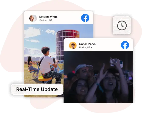 widget de flux Facebook interactif avec mises à jour en temps réel 22x