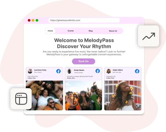 synchronisation en direct des flux Facebook avec le site Web via le widget 2x